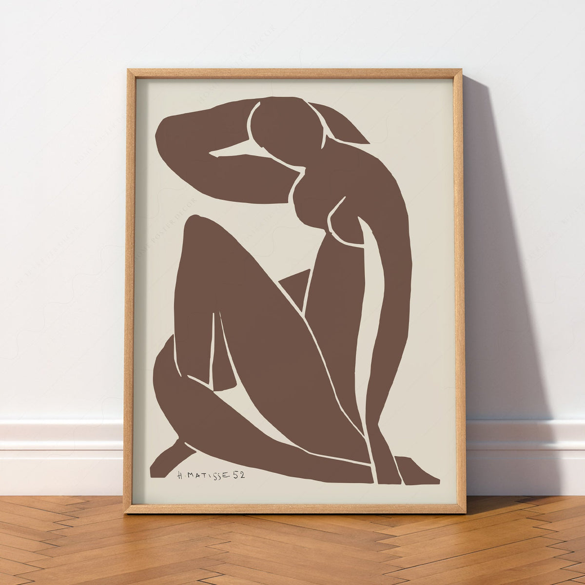 Henri Matisse Blue Nude Brown Art Print – Minimalist Modern Wall Decor
