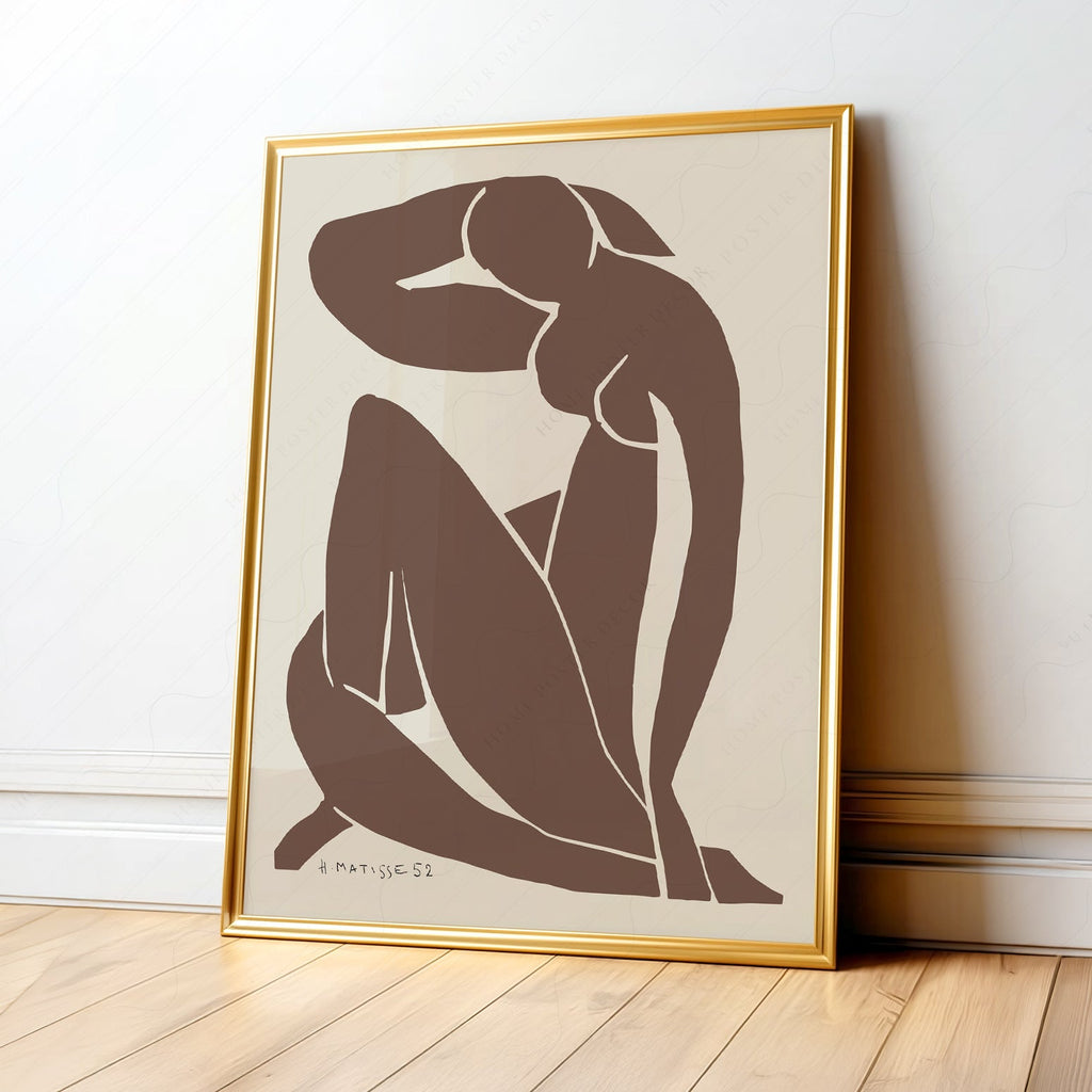 Henri Matisse Blue Nude Brown Art Print – Minimalist Modern Wall Decor