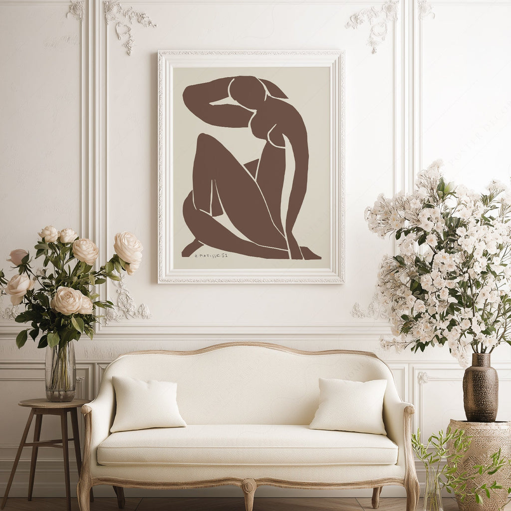 Henri Matisse Blue Nude Brown Art Print – Minimalist Modern Wall Decor