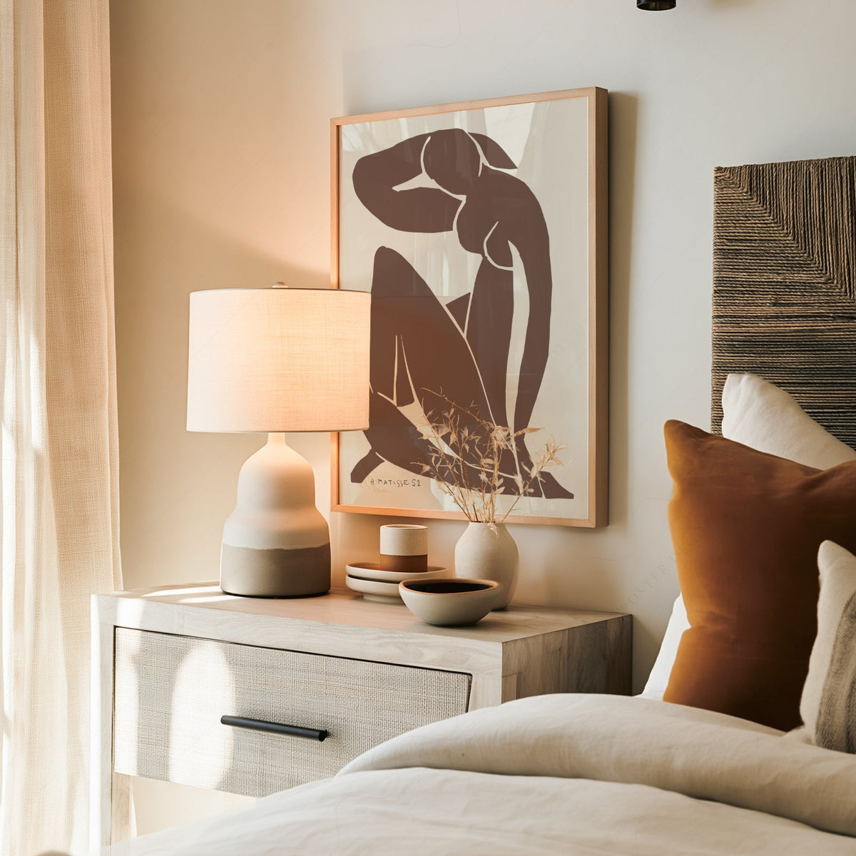 Henri Matisse Blue Nude Brown Art Print – Minimalist Modern Wall Decor
