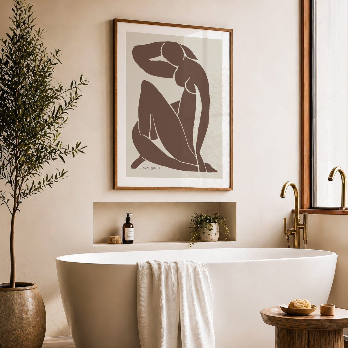 Henri Matisse Blue Nude Brown Art Print – Minimalist Modern Wall Decor