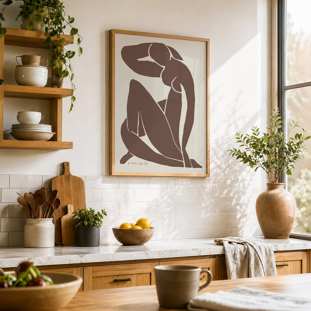 Henri Matisse Blue Nude Brown Art Print – Minimalist Modern Wall Decor