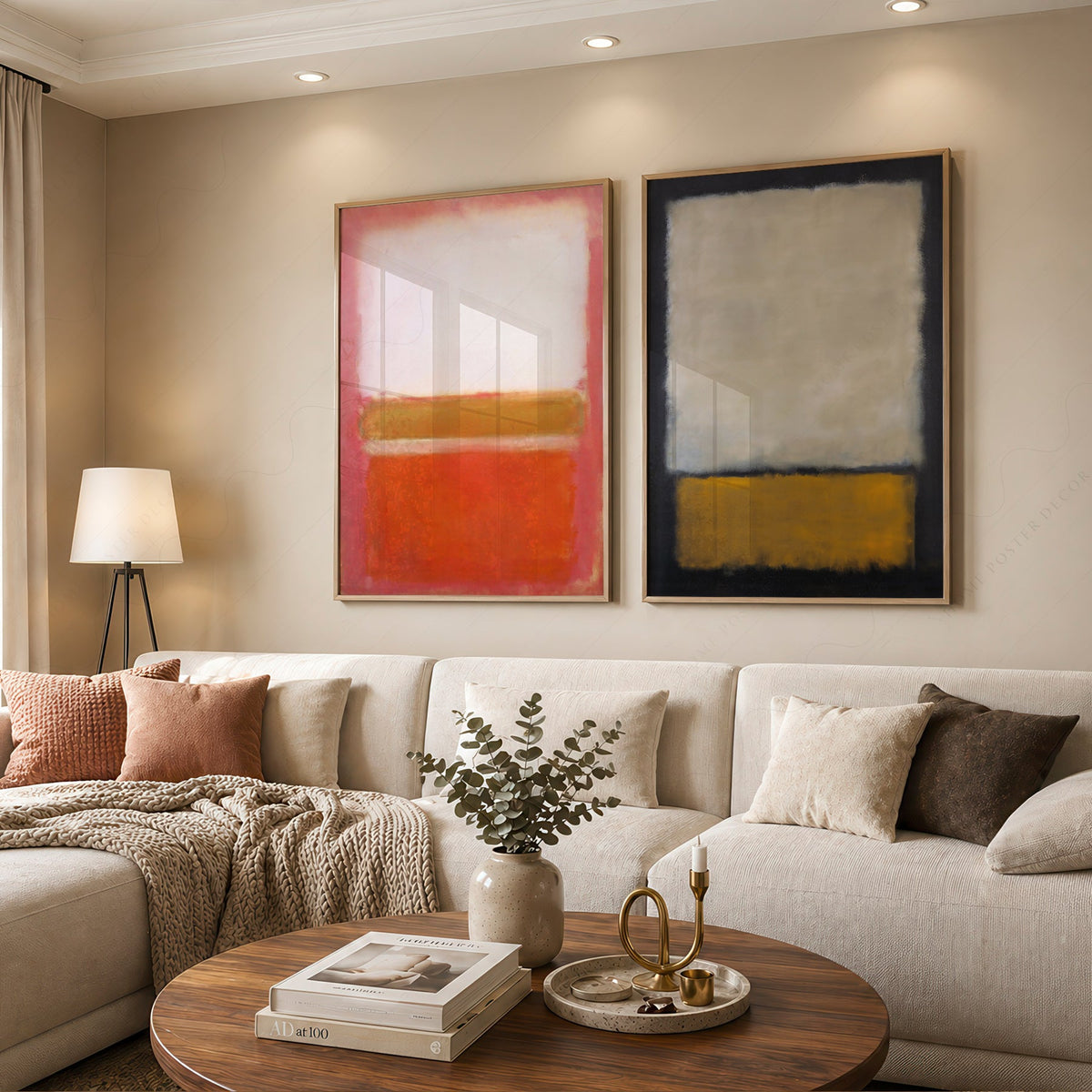 Mark Rothko Untitled Paintings Set of 2 Art Prints – Abstract Wall Art