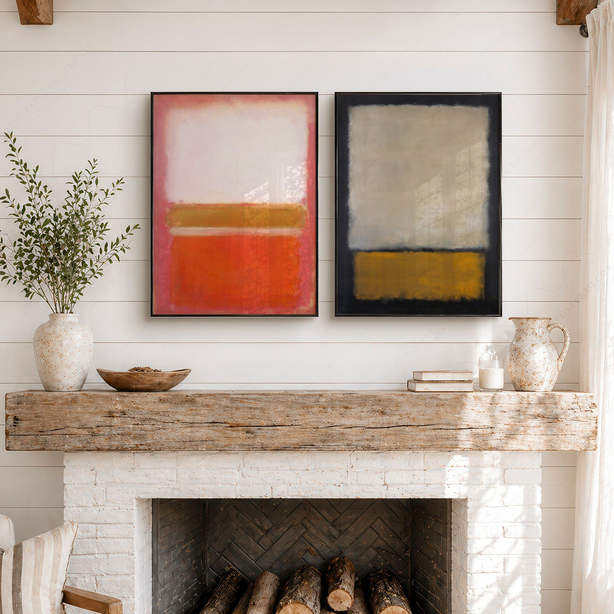 Mark Rothko Untitled Paintings Set of 2 Art Prints – Abstract Wall Art