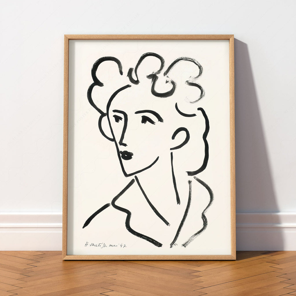 Henri Matisse Tete Marie Jose Art Print – Minimalist Line Drawing Poster
