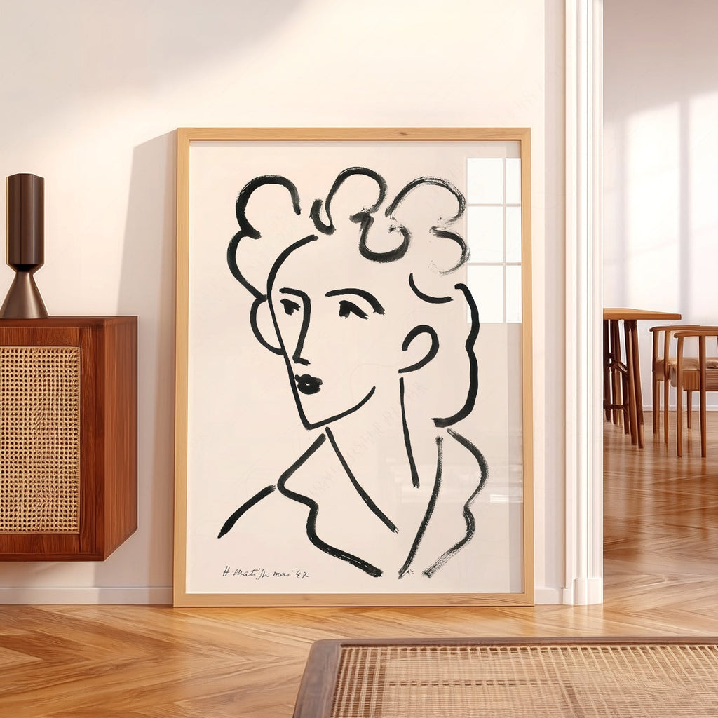 Henri Matisse Tete Marie Jose Art Print – Minimalist Line Drawing Poster