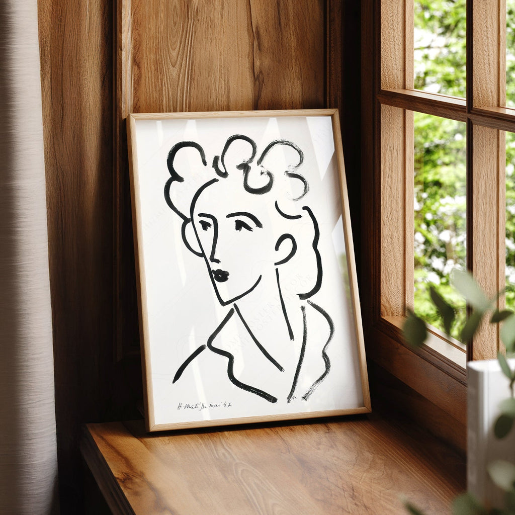 Henri Matisse Tete Marie Jose Art Print – Minimalist Line Drawing Poster