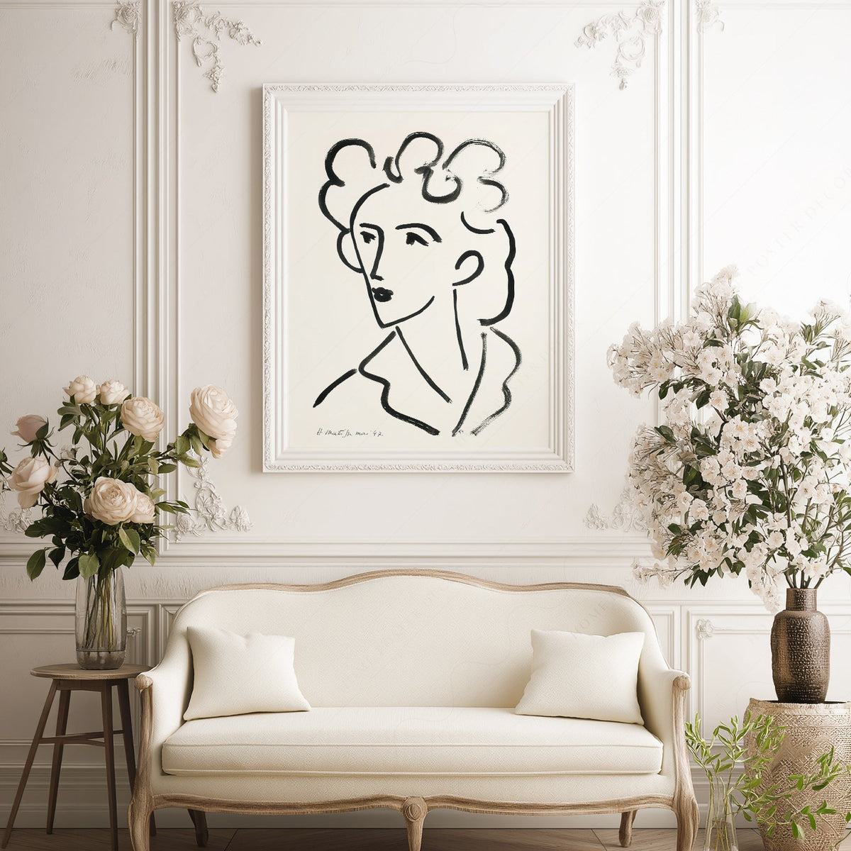Henri Matisse Tete Marie Jose Art Print – Minimalist Line Drawing Poster