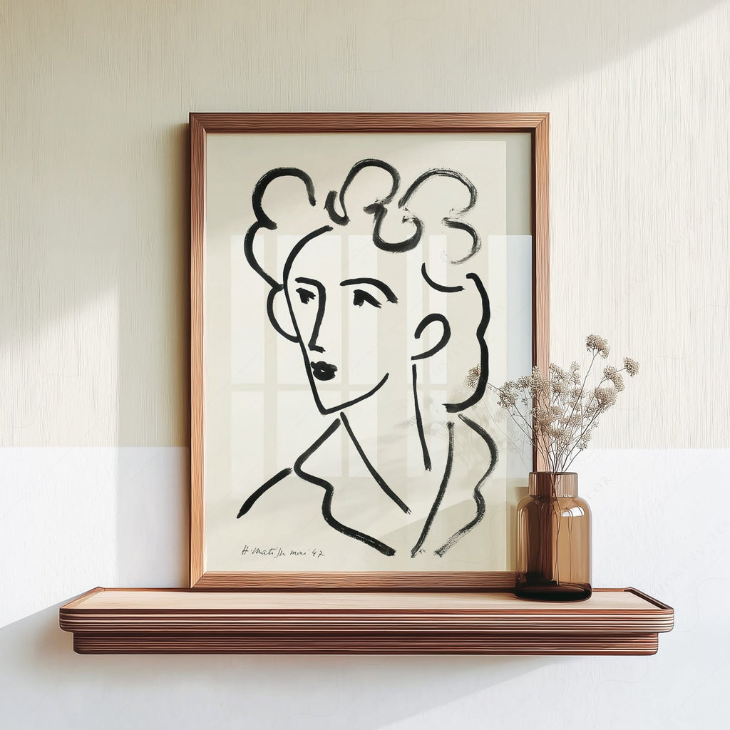 Henri Matisse Tete Marie Jose Art Print – Minimalist Line Drawing Poster