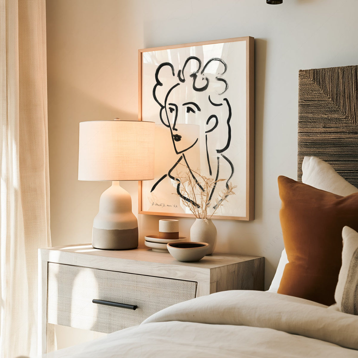 Henri Matisse Tete Marie Jose Art Print – Minimalist Line Drawing Poster