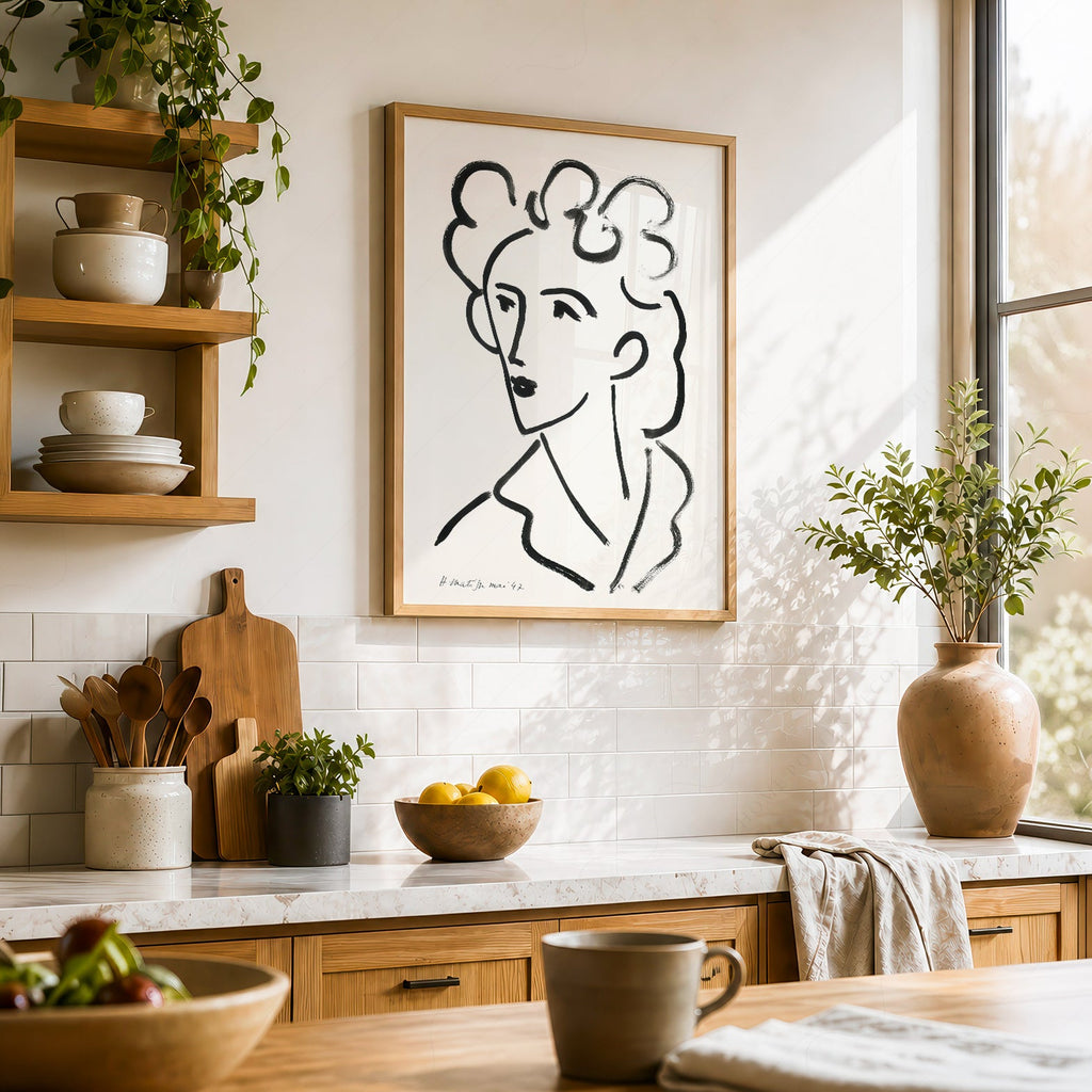 Henri Matisse Tete Marie Jose Art Print – Minimalist Line Drawing Poster