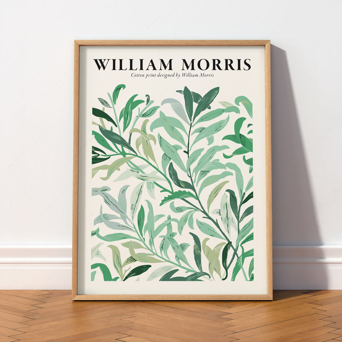 William Morris Green Leaves Cotton Print – Botanical Wall Art Poster