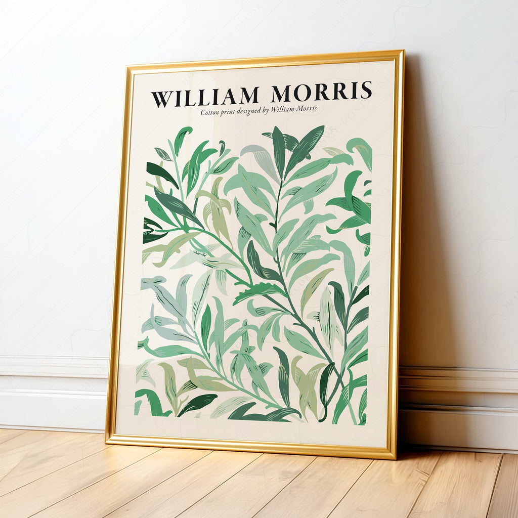 William Morris Green Leaves Cotton Print – Botanical Wall Art Poster