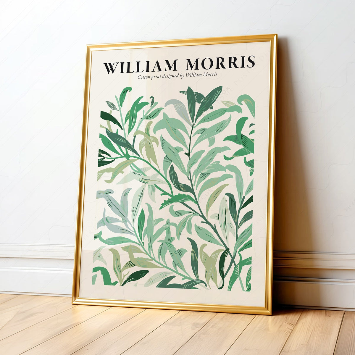 William Morris Green Leaves Cotton Print – Botanical Wall Art Poster