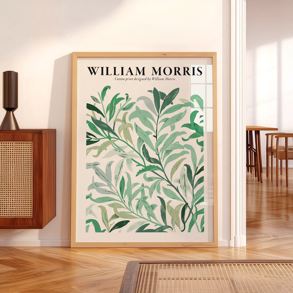 William Morris Green Leaves Cotton Print – Botanical Wall Art Poster