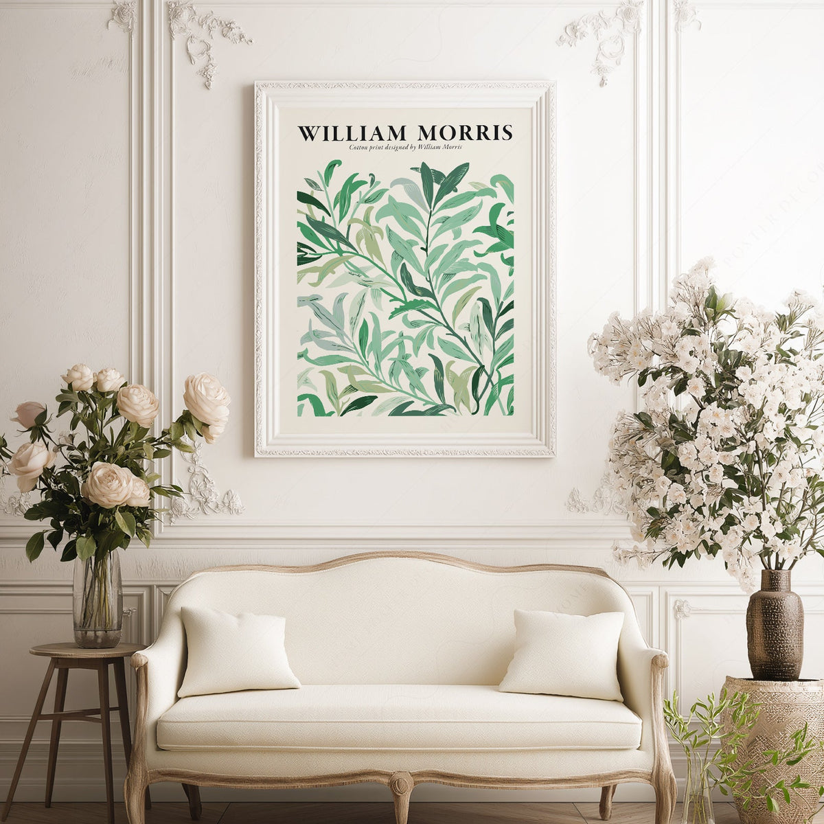 William Morris Green Leaves Cotton Print – Botanical Wall Art Poster