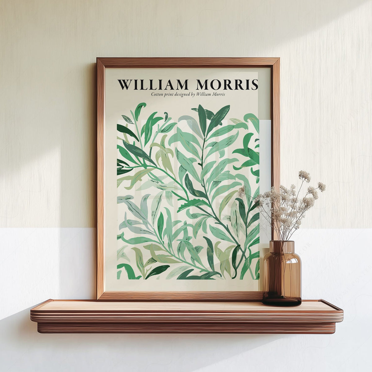 William Morris Green Leaves Cotton Print – Botanical Wall Art Poster