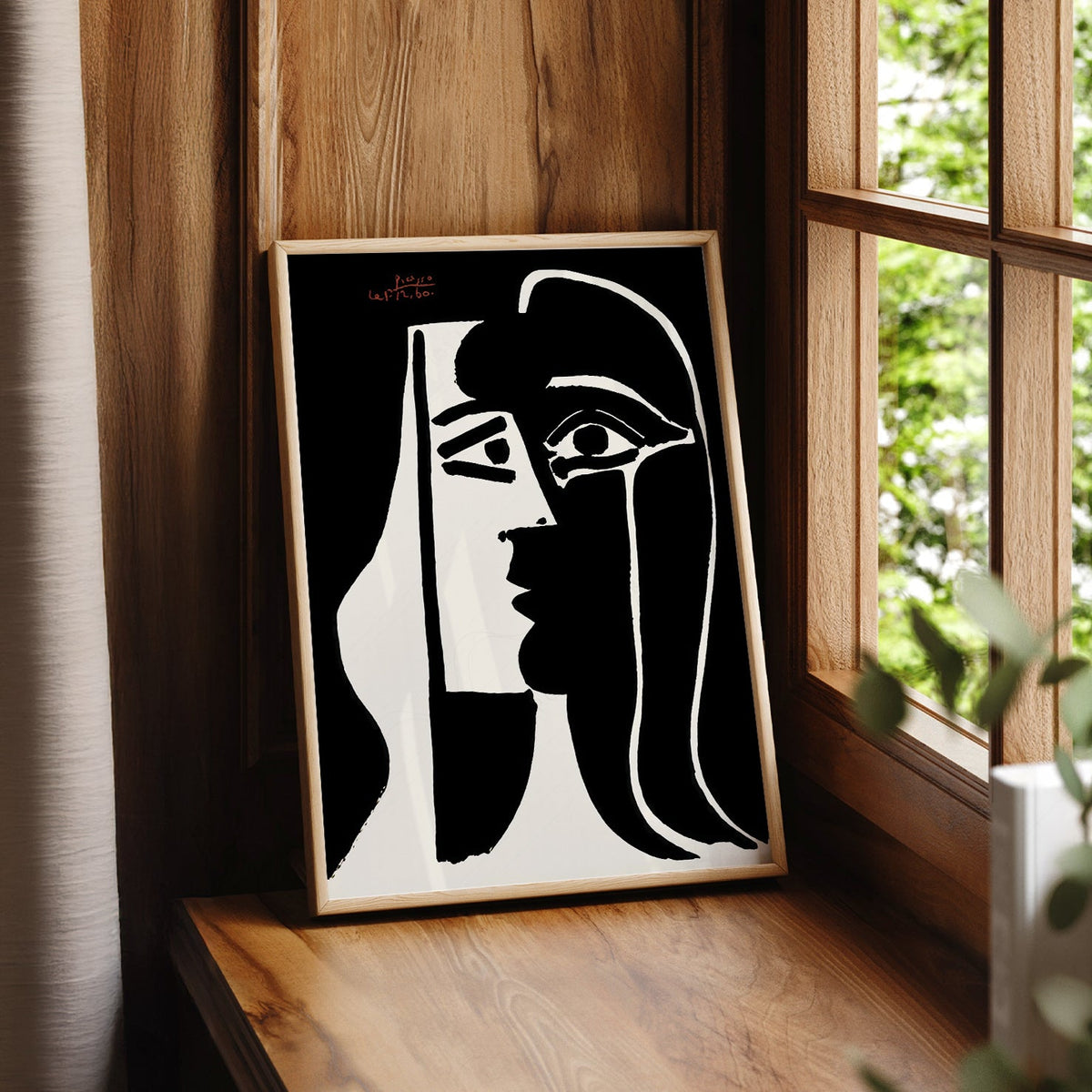 Pablo Picasso Two Faces Art Print – Black White Modern Wall Decor