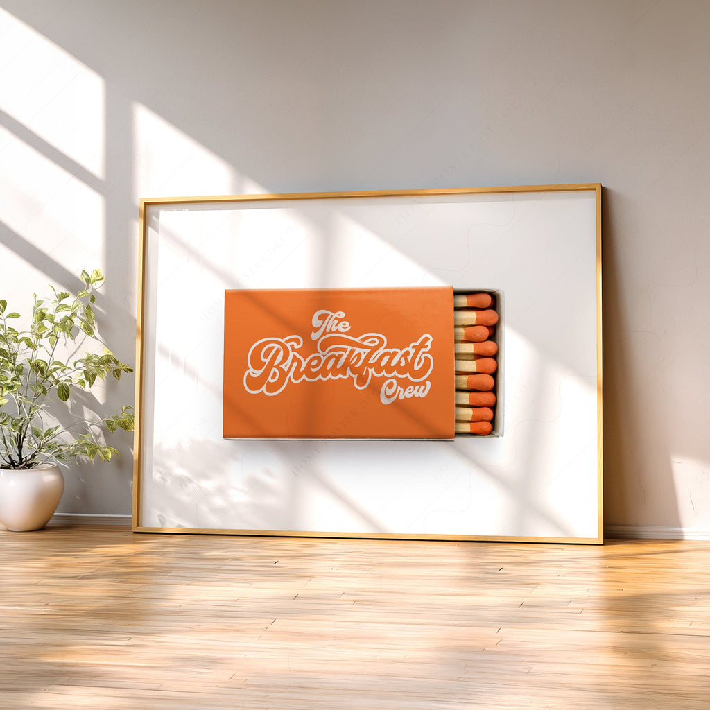 The Breakfast Crew Matchbox Print – Retro Kitchen Wall Art Poster