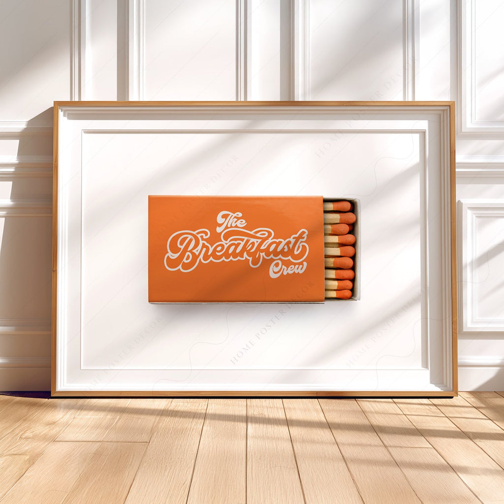 The Breakfast Crew Matchbox Print – Retro Kitchen Wall Art Poster