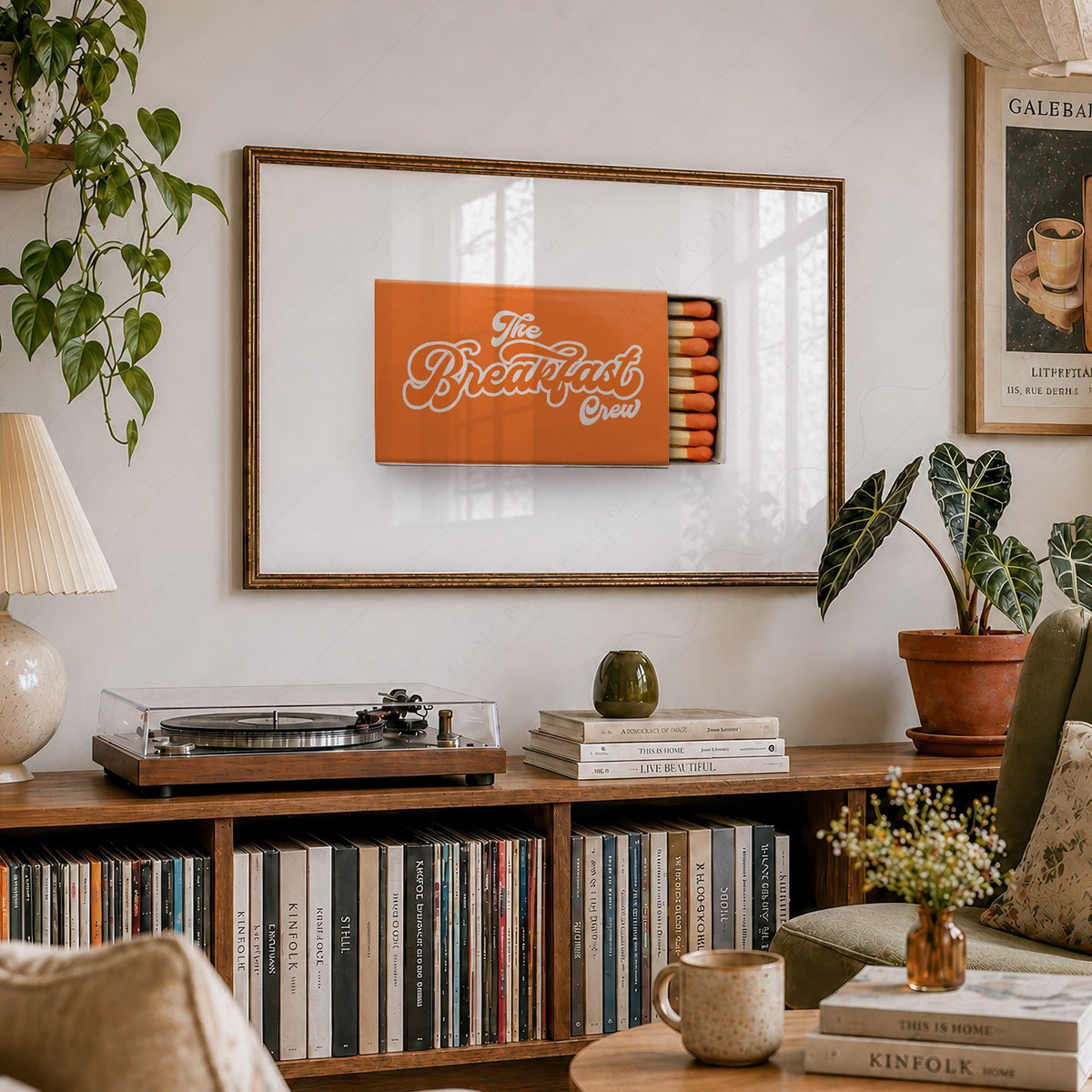 The Breakfast Crew Matchbox Print – Retro Kitchen Wall Art Poster