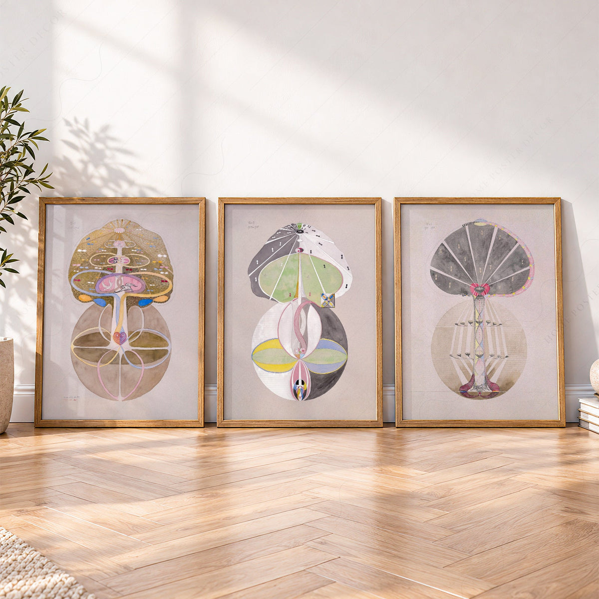 Hilma af Klint The Ten Largest Set of 3 Prints – Abstract Spiritual Art