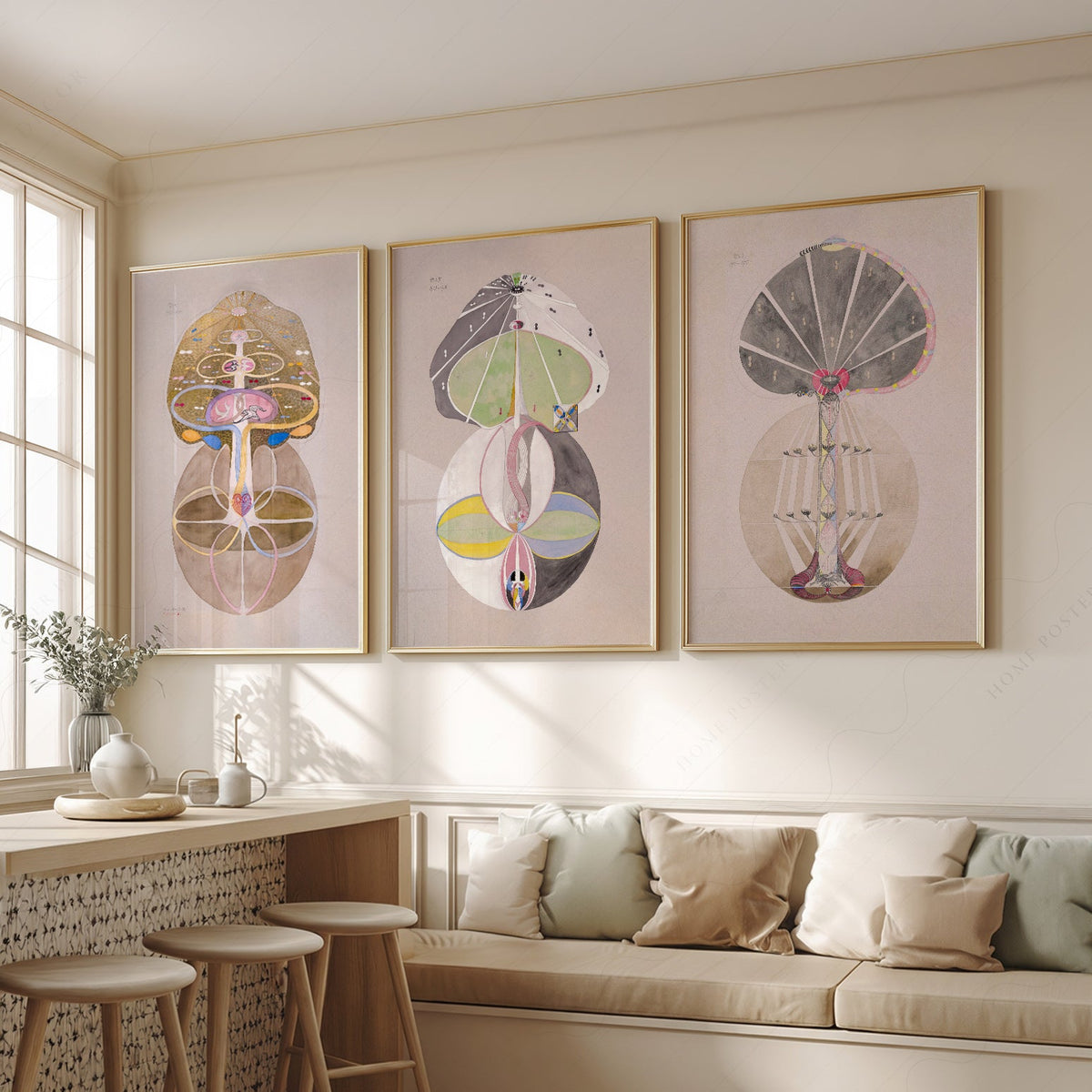 Hilma af Klint The Ten Largest Set of 3 Prints – Abstract Spiritual Art