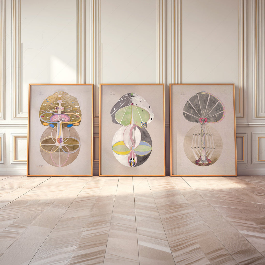 Hilma af Klint The Ten Largest Set of 3 Prints – Abstract Spiritual Art