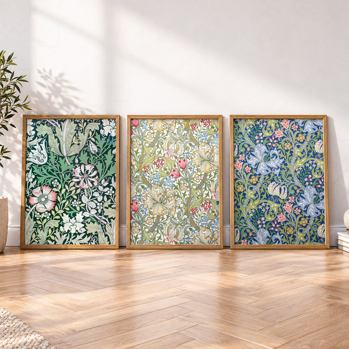 Ensemble de 3 impressions William Morris – Affiches murales botaniques style galerie