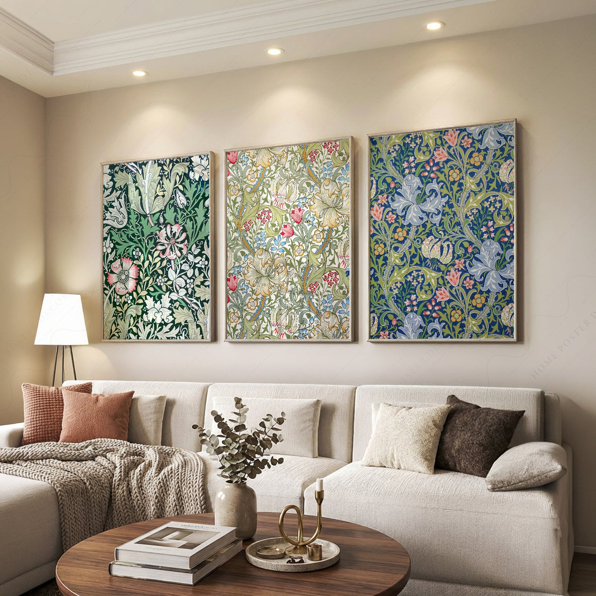 Ensemble de 3 impressions William Morris – Affiches murales botaniques style galerie
