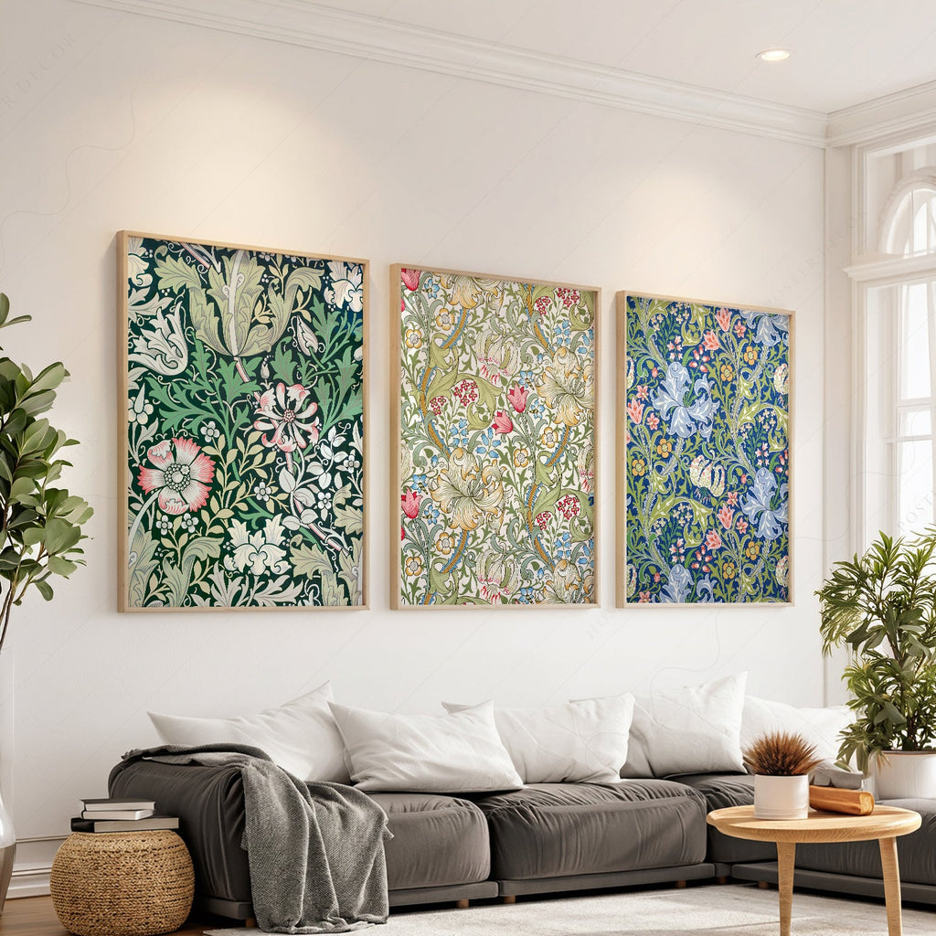 Ensemble de 3 impressions William Morris – Affiches murales botaniques style galerie