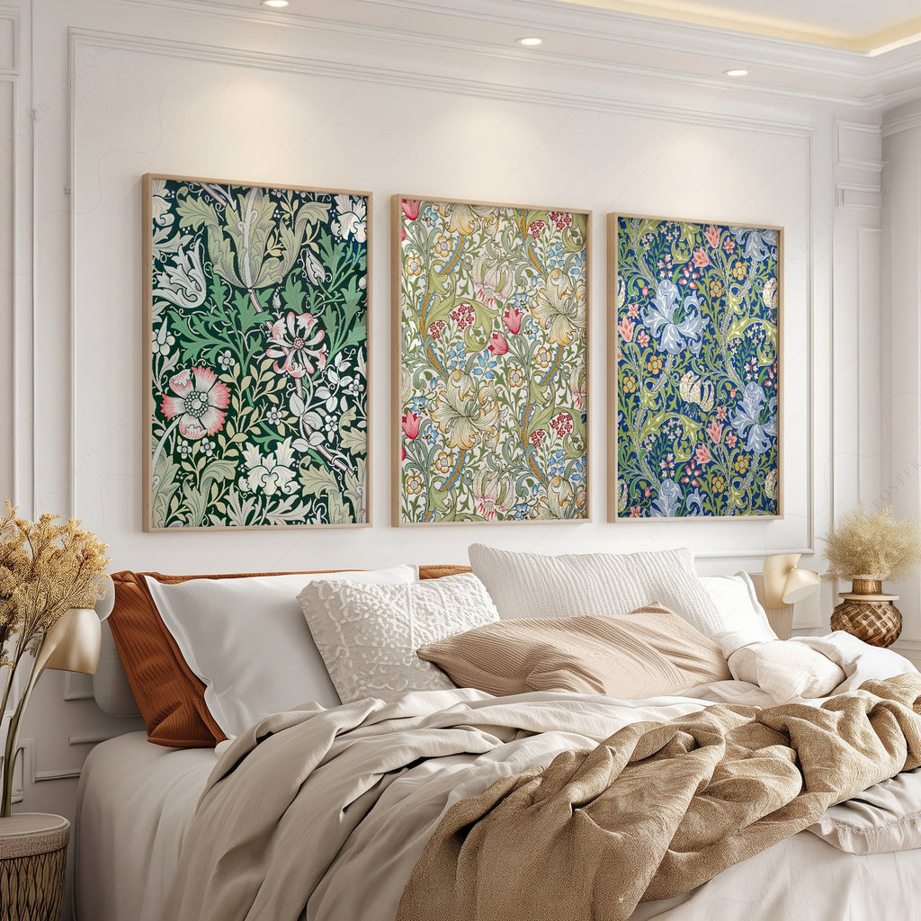 Ensemble de 3 impressions William Morris – Affiches murales botaniques style galerie