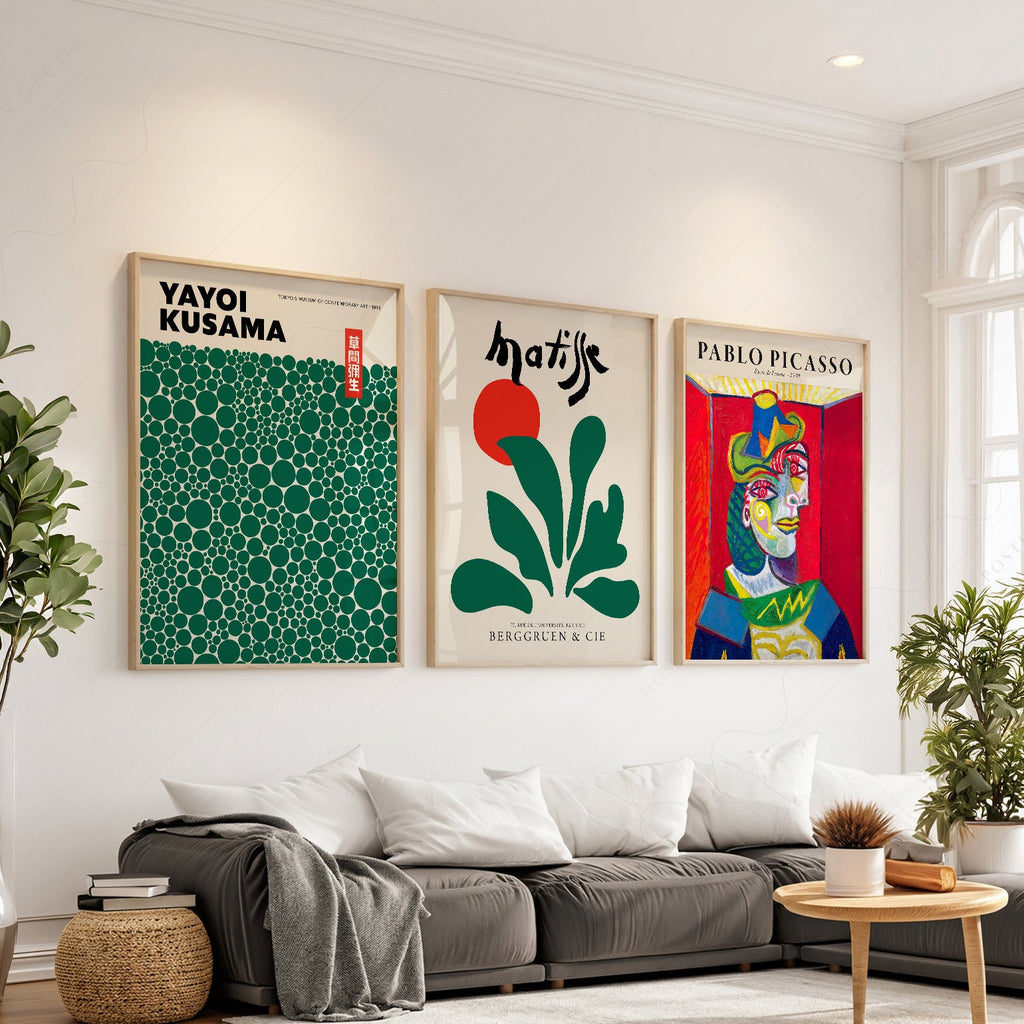 Matisse Kusama Picasso Gallery Wall Set of 3 – Modern Art Prints