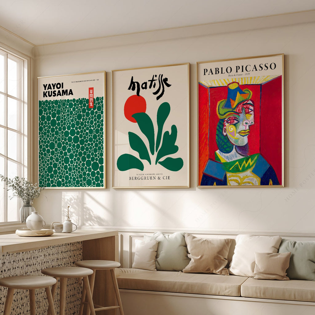 Matisse Kusama Picasso Gallery Wall Set of 3 – Modern Art Prints