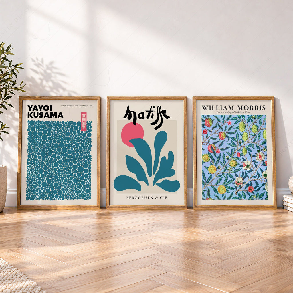 Kusama Matisse William Morris, ensemble de 3 imprimés – Art mural galerie éclectique