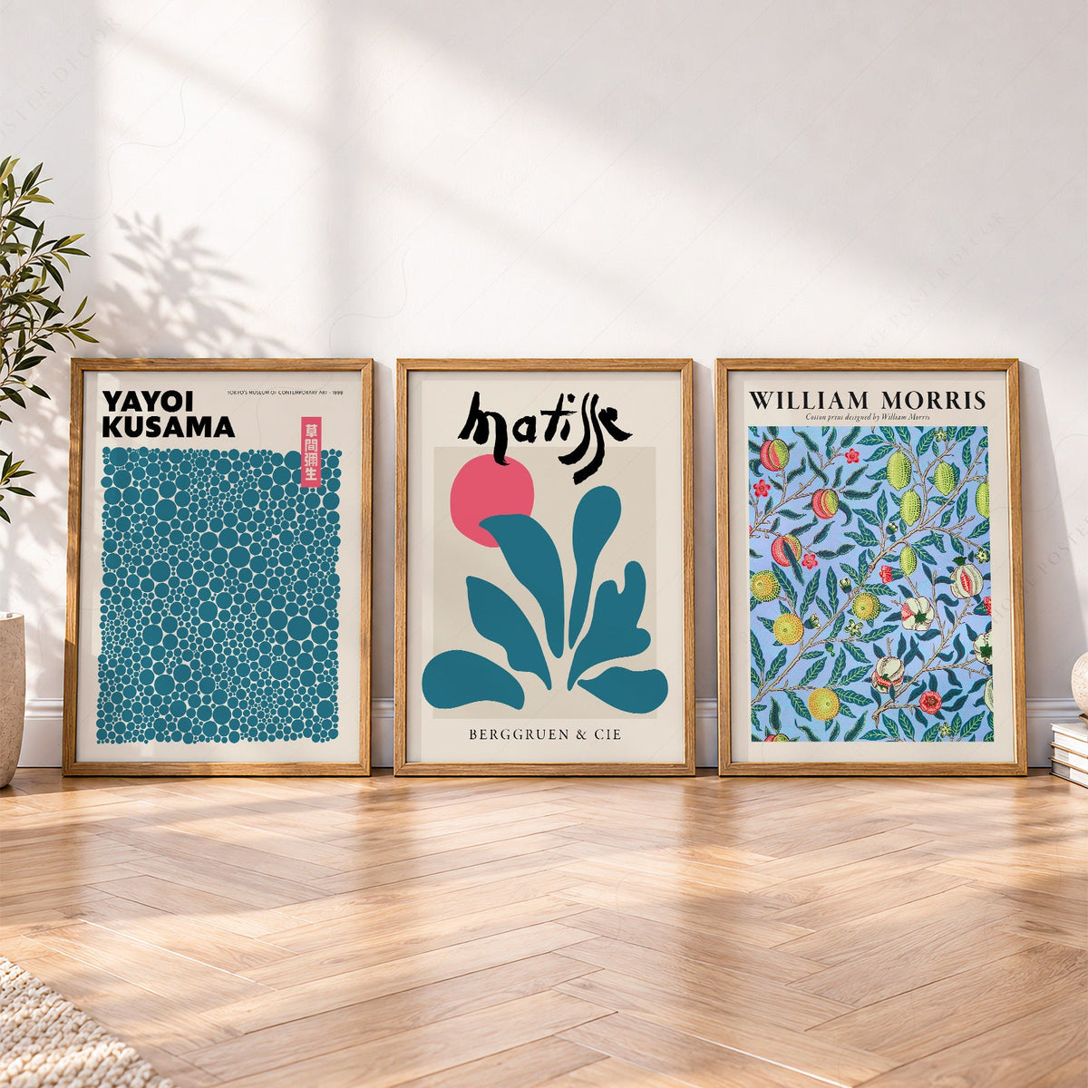Kusama Matisse William Morris, ensemble de 3 imprimés – Art mural galerie éclectique