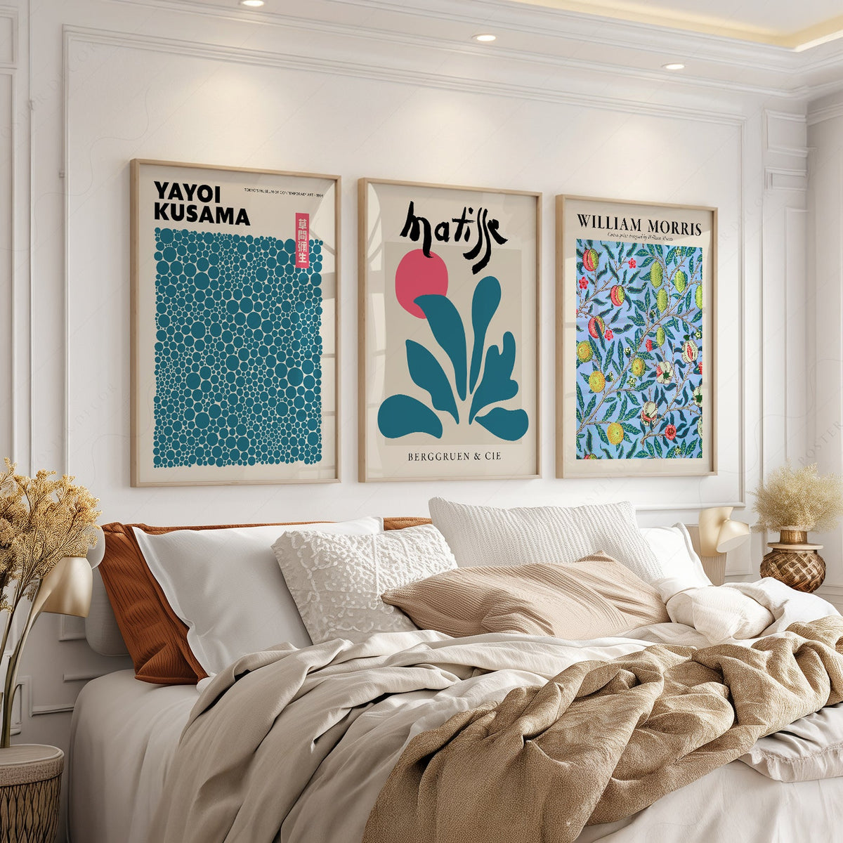 Kusama Matisse William Morris, ensemble de 3 imprimés – Art mural galerie éclectique