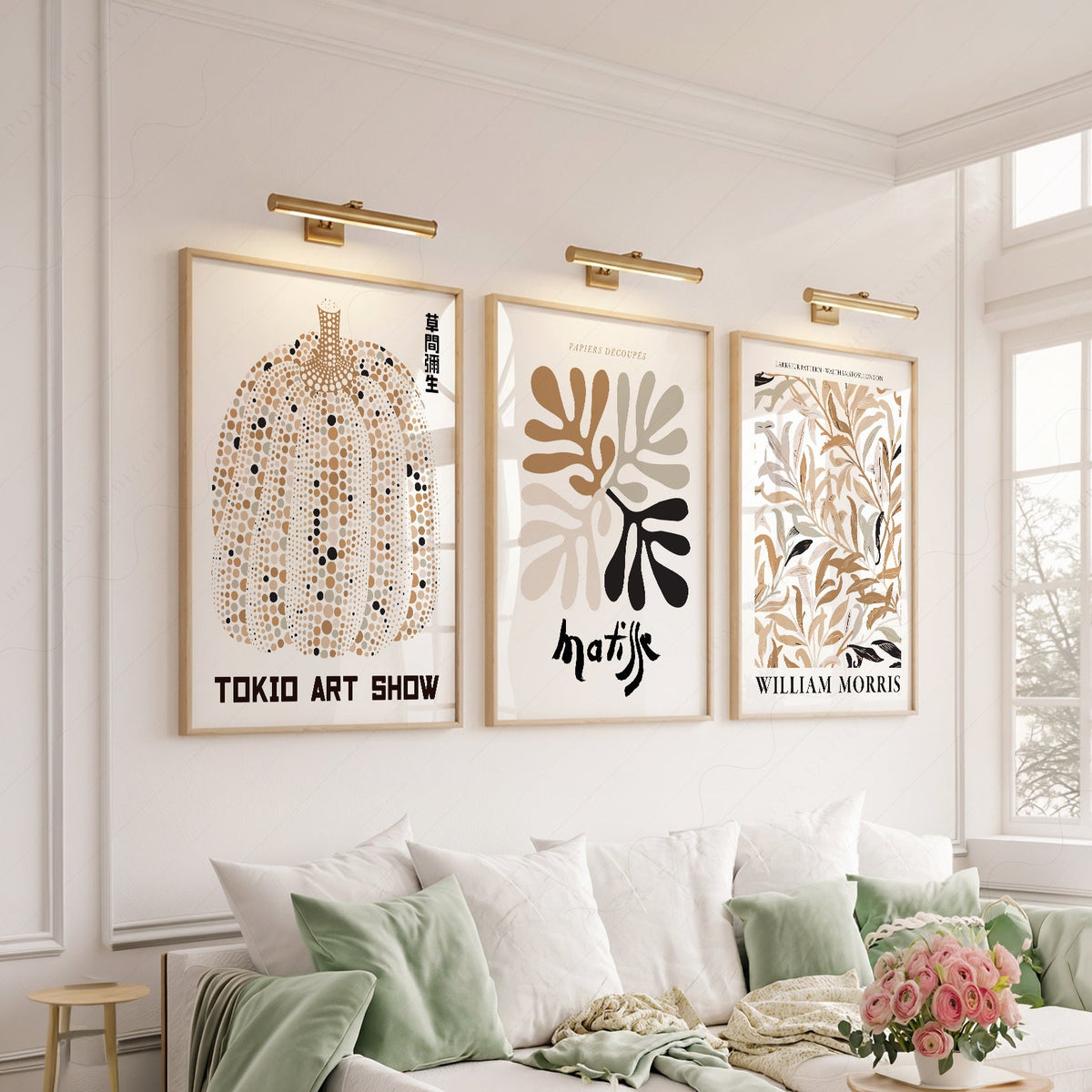 Matisse Kusama Morris Gallery Wall Set of 3 – Neutral Boho Art Prints