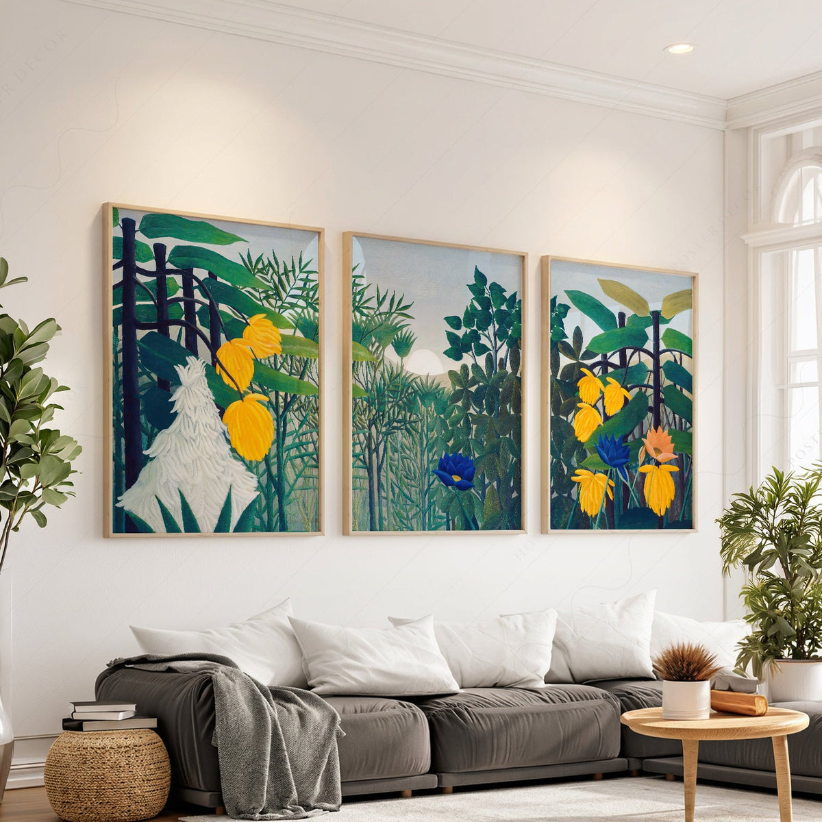 Henri Rousseau The Repast of the Lion Print Set – Tropical Gallery Wall Art