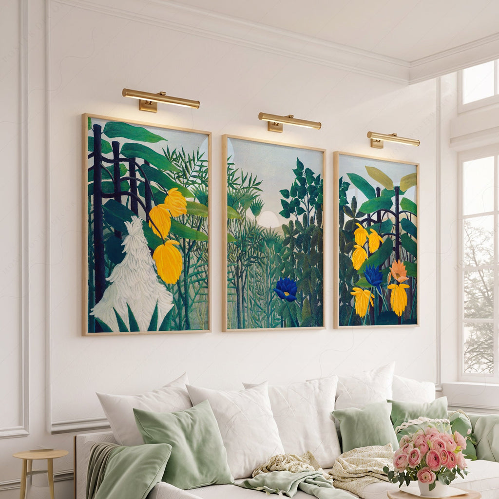 Henri Rousseau The Repast of the Lion Print Set – Tropical Gallery Wall Art