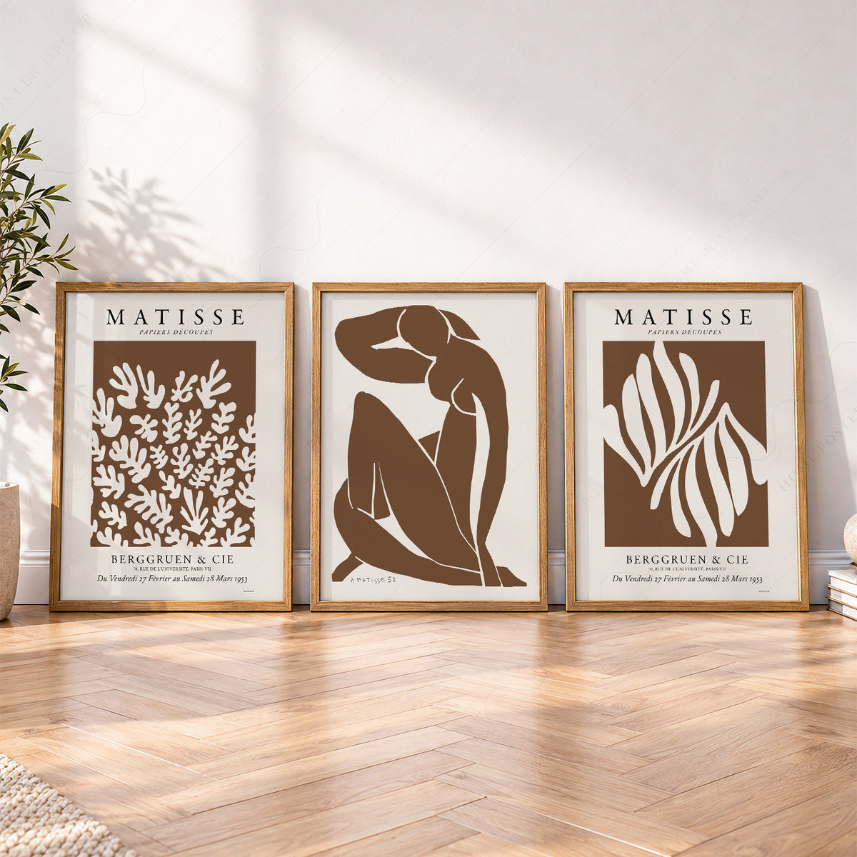 Henri Matisse Set of 3 Art Prints – Neutral Cut-Out Gallery Wall Decor