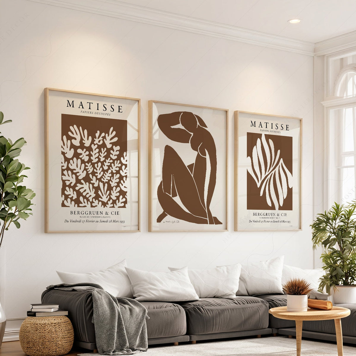 Henri Matisse Set of 3 Art Prints – Neutral Cut-Out Gallery Wall Decor