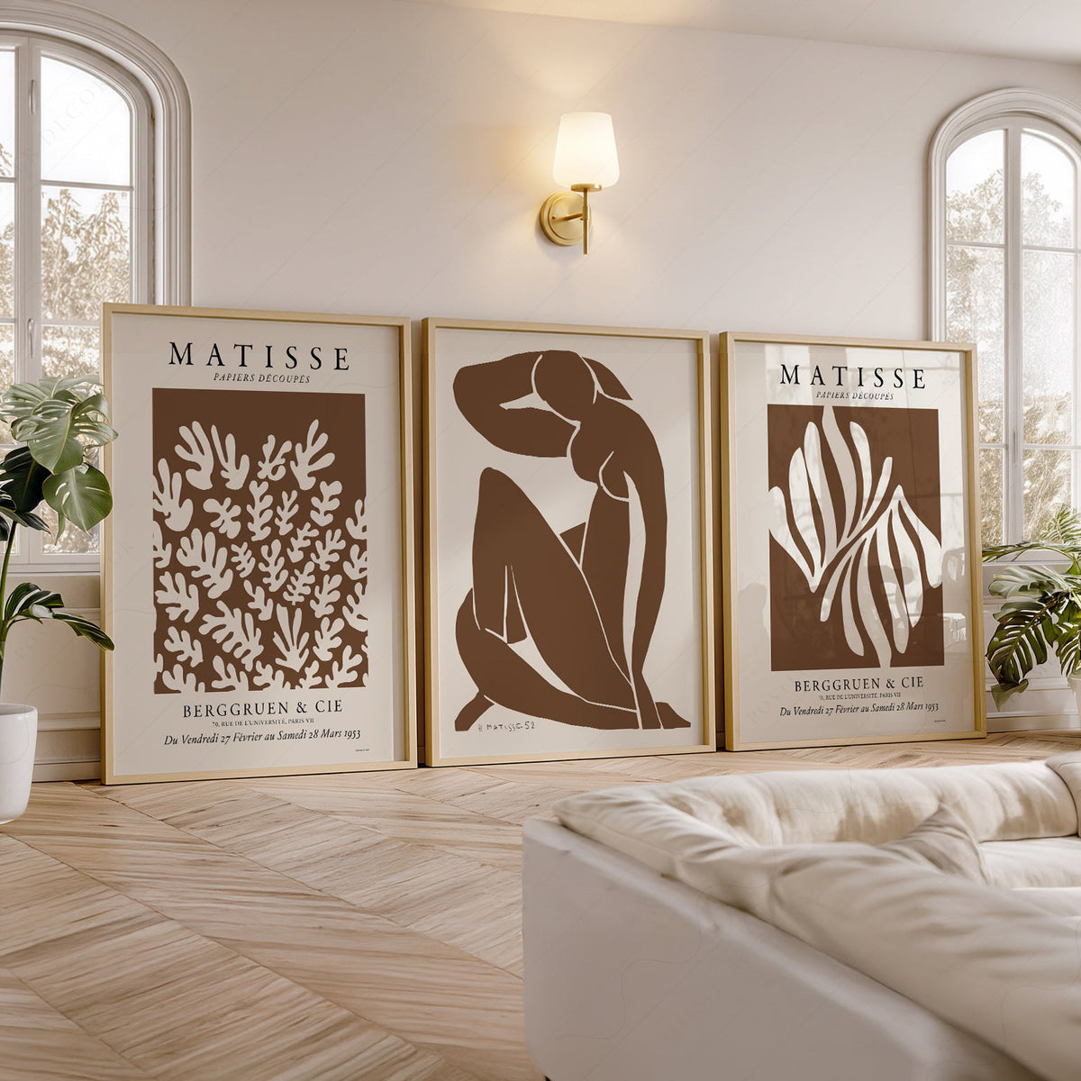 Henri Matisse Set of 3 Art Prints – Neutral Cut-Out Gallery Wall Decor
