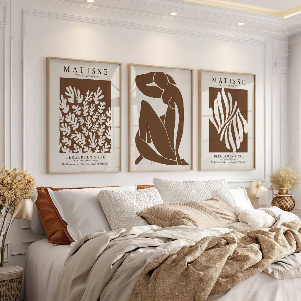 Henri Matisse Set of 3 Art Prints – Neutral Cut-Out Gallery Wall Decor