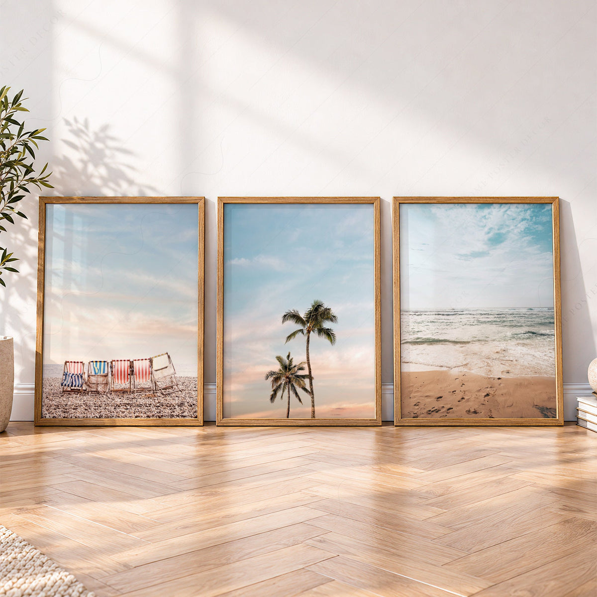 Ensemble de 3 affiches d'art de plage – Décor bohème photographie côtière océan