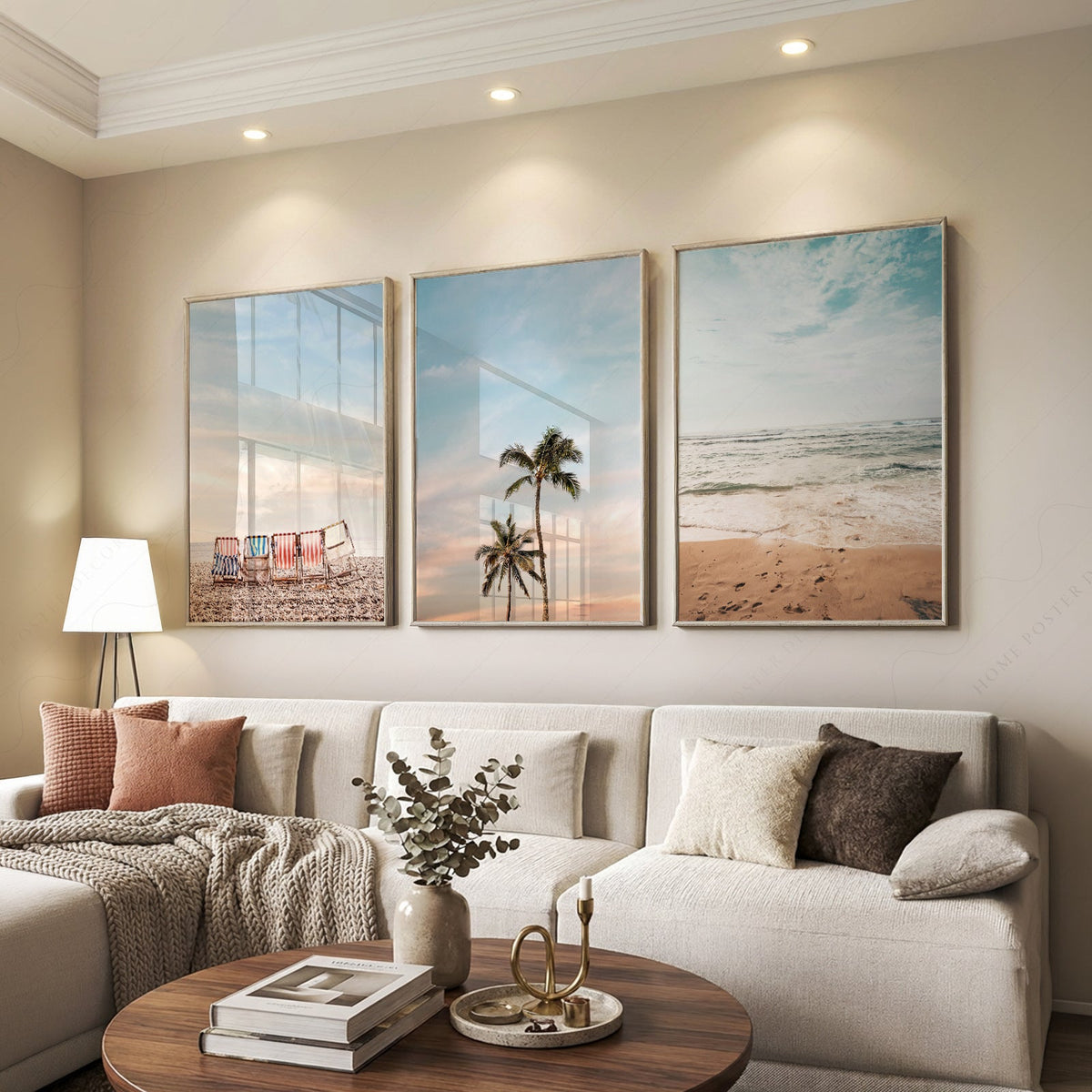 Ensemble de 3 affiches d'art de plage – Décor bohème photographie côtière océan