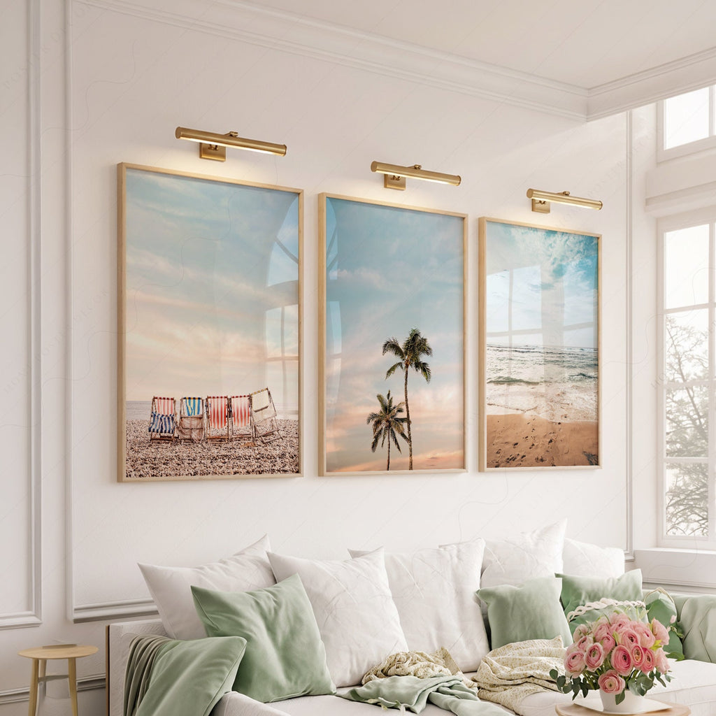 Ensemble de 3 affiches d'art de plage – Décor bohème photographie côtière océan
