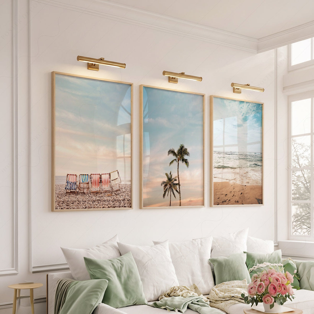 Ensemble de 3 affiches d'art de plage – Décor bohème photographie côtière océan