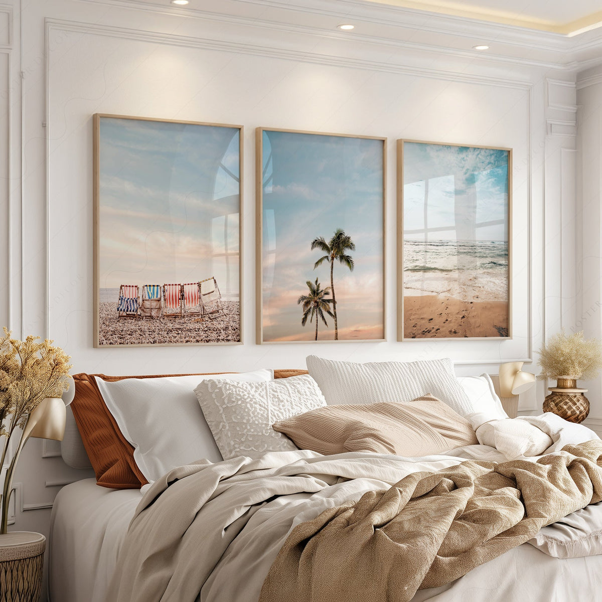 Ensemble de 3 affiches d'art de plage – Décor bohème photographie côtière océan