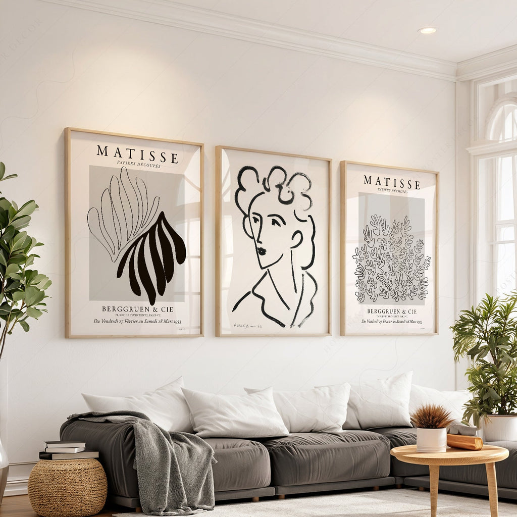 Henri Matisse Gallery Wall Set of 3 Prints – Mid Century Modern Wall Art